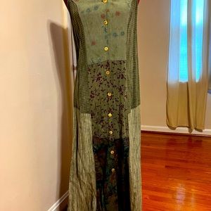Vintage multi-pattern maxi dress